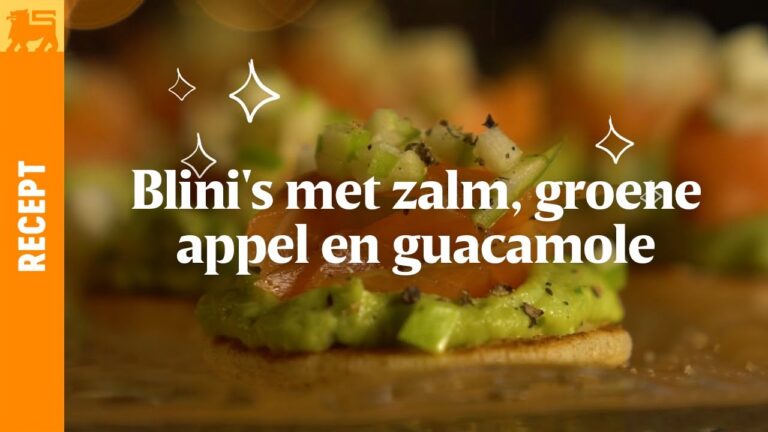 Blini’s met zalm, groene appel en guacamole